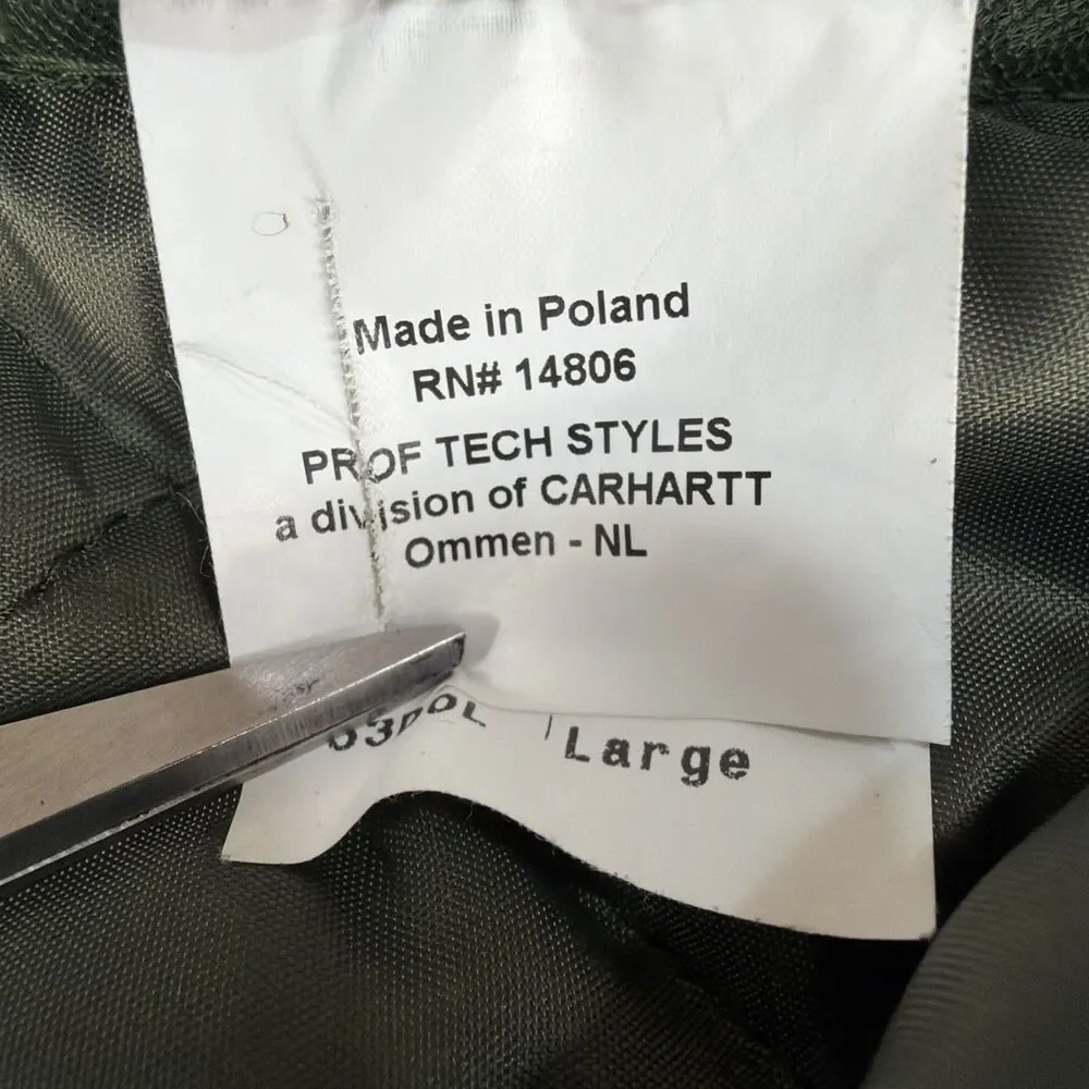 Vintage Carhartt Prof Tech Military Jacket Netherlands Marine Corps Mens L 1999